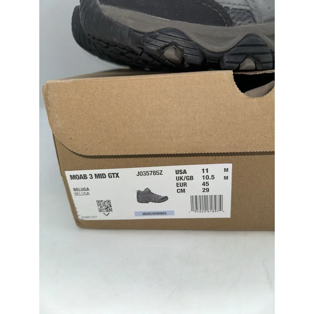 Merrell Mens 11 Beluga Moab 3 Mid Gore Tex GTX Hiking Outdoor Boot J035785Z